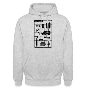 Graffiti is king - Le graffiti est roi - black - Sweat-shirt à capuche unisexe - gris clair chiné - Devant - Alina (178cm) & Michal (187cm)