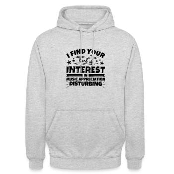 Cadeau amusant d’appréciation de la musique - Sweat-shirt à capuche unisexe - gris clair chiné - Devant - Alina (178cm) & Michal (187cm)