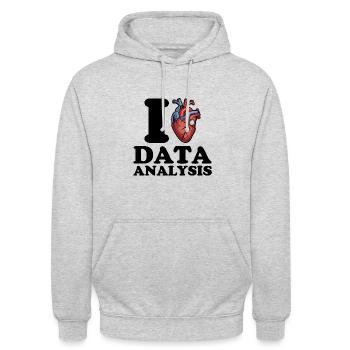 Ich liebe Datenanalyse - Unisex Hoodie - Hellgrau meliert - Vorne - Alina (178cm) & Michal (187cm)