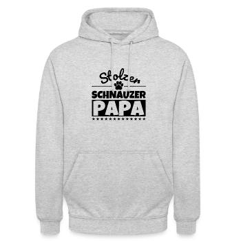 Schnauzer lustig Herrchen Hund - Unisex Hoodie - Hellgrau meliert - Vorne - Alina (178cm) & Michal (187cm)