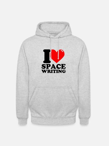 Ich liebe Space writing - Unisex Hoodie - Hellgrau meliert