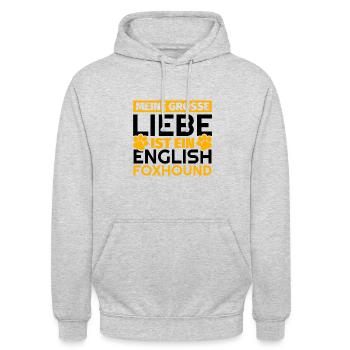 English Foxhound Geschenke lustig - Unisex Hoodie - Hellgrau meliert - Vorne - Alina (178cm) & Michal (187cm)