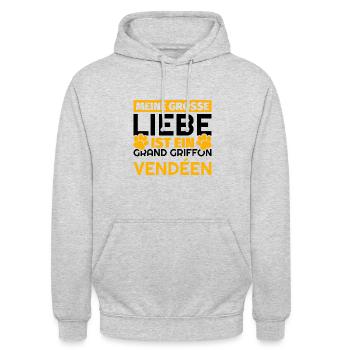 Grand Griffon Vendéen Geschenke lustig - Unisex Hoodie - Hellgrau meliert - Vorne - Alina (178cm) & Michal (187cm)