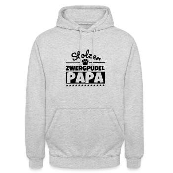 Zwergpudel lustig Herrchen Hund - Unisex Hoodie - Hellgrau meliert - Vorne - Alina (178cm) & Michal (187cm)