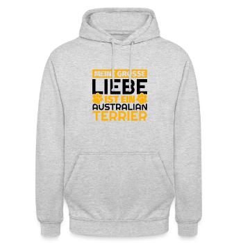 Australian Terrier Geschenke lustig - Unisex Hoodie - Hellgrau meliert - Vorne - Alina (178cm) & Michal (187cm)