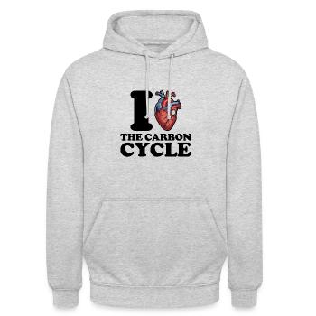 J’adore le cycle du carbone - Sweat-shirt à capuche unisexe - gris clair chiné - Devant - Alina (178cm) & Michal (187cm)
