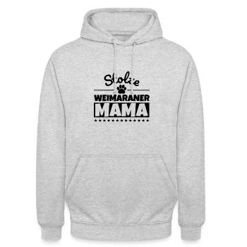 Stolze Weimaraner Mama - Unisex Hoodie - Hellgrau meliert - Vorne - Alina (178cm) & Michal (187cm)