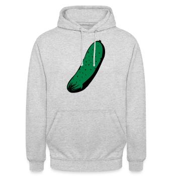 Gurke - Unisex Hoodie - Hellgrau meliert - Vorne - Alina (178cm) & Michal (187cm)