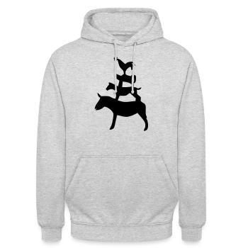 Bremer Stadtmusikanten / Bremen town musicians - Unisex Hoodie - Hellgrau meliert - Vorne - Alina (178cm) & Michal (187cm)