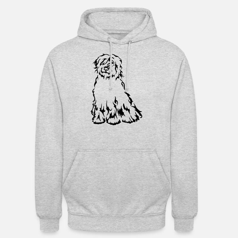 Cane da pastore bergamasco - Felpa con cappuccio unisex - grigio chiaro melange