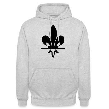 Franse lelie online - Uniseks hoodie - lichtgrijs gemêleerd - Voor - Alina (178cm) & Michal (187cm)
