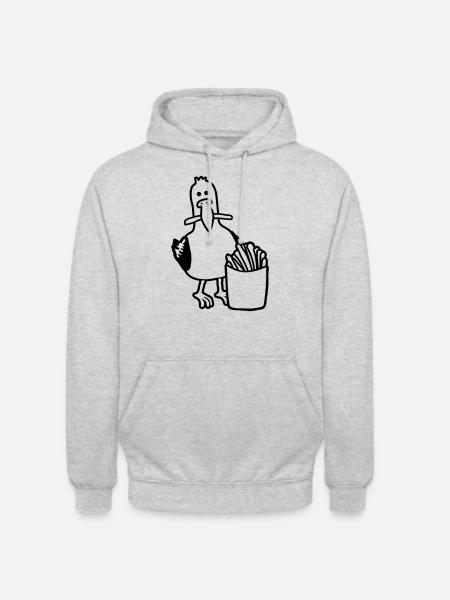 Stolen fries happy seagull - Unisex Hoodie - light heather grey