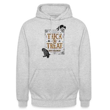 Trick or Treat - Unisex Hoodie - Hellgrau meliert - Vorne - Alina (178cm) & Michal (187cm)