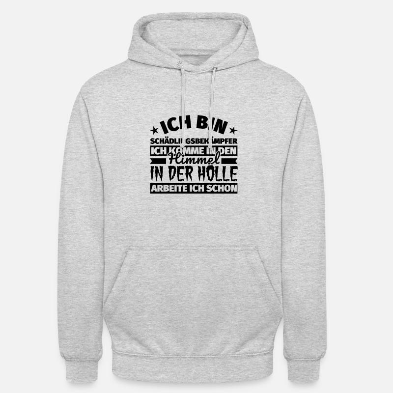 Schädlingsbekämpfer Geschenk lustig Himmel Hölle - Unisex Hoodie - Hellgrau meliert