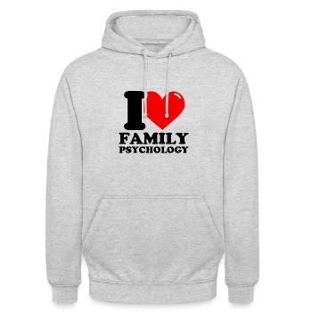 J’aime la psychologie familiale - Sweat-shirt à capuche unisexe - gris clair chiné - Devant - Alina (178cm) & Michal (187cm)