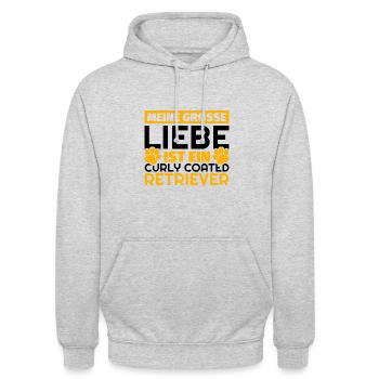 Curly-Coated Retriever Geschenke lustig - Unisex Hoodie - Hellgrau meliert - Vorne - Alina (178cm) & Michal (187cm)