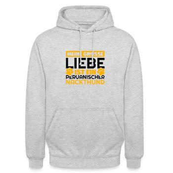 Peruanischer Nackthund Geschenke lustig - Unisex Hoodie - Hellgrau meliert - Vorne - Alina (178cm) & Michal (187cm)