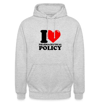 I love pharmaceutical policy - Unisex Hoodie - light heather grey - Front - Alina (178cm) & Michal (187cm)