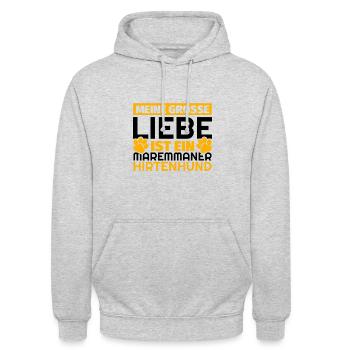 Maremmaner Hirtenhund Geschenke lustig - Unisex Hoodie - Hellgrau meliert - Vorne - Alina (178cm) & Michal (187cm)