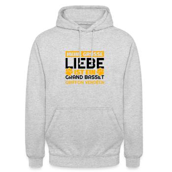 Grand Basset Griffon Vendéen Geschenke lustig - Unisex Hoodie - Hellgrau meliert - Vorne - Alina (178cm) & Michal (187cm)