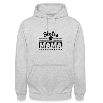 Stolze Istrianer Kurzhaarige Bracke Mama - Unisex Hoodie - Hellgrau meliert - Vorne - Alina (178cm) & Michal (187cm)