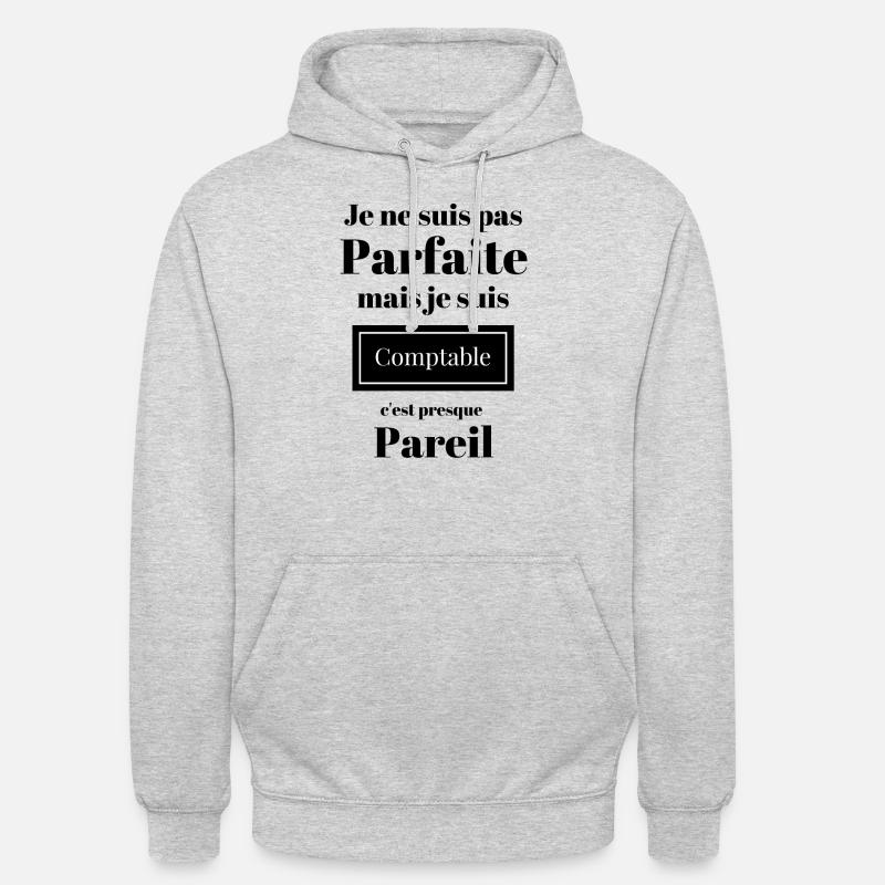 Femme comptable presque parfaite - Sweat-shirt à capuche unisexe - gris clair chiné