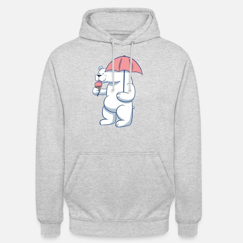 Eisbär Eis Eiscreme - Unisex Hoodie - Hellgrau meliert