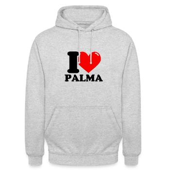 Ich liebe Palma - Unisex Hoodie - Hellgrau meliert - Vorne - Alina (178cm) & Michal (187cm)
