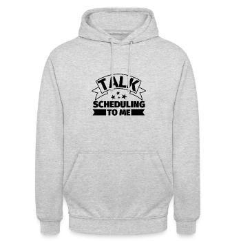 Sprechen Sie mit mir über Terminplanung - Unisex Hoodie - Hellgrau meliert - Vorne - Alina (178cm) & Michal (187cm)