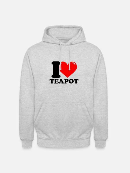 Ich liebe Teekanne - Unisex Hoodie - Hellgrau meliert
