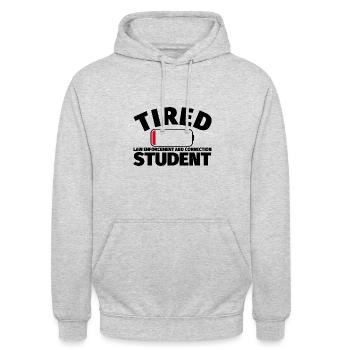 Étudiant en application de la loi et en correction Funny Ge - Sweat-shirt à capuche unisexe - gris clair chiné - Devant - Alina (178cm) & Michal (187cm)