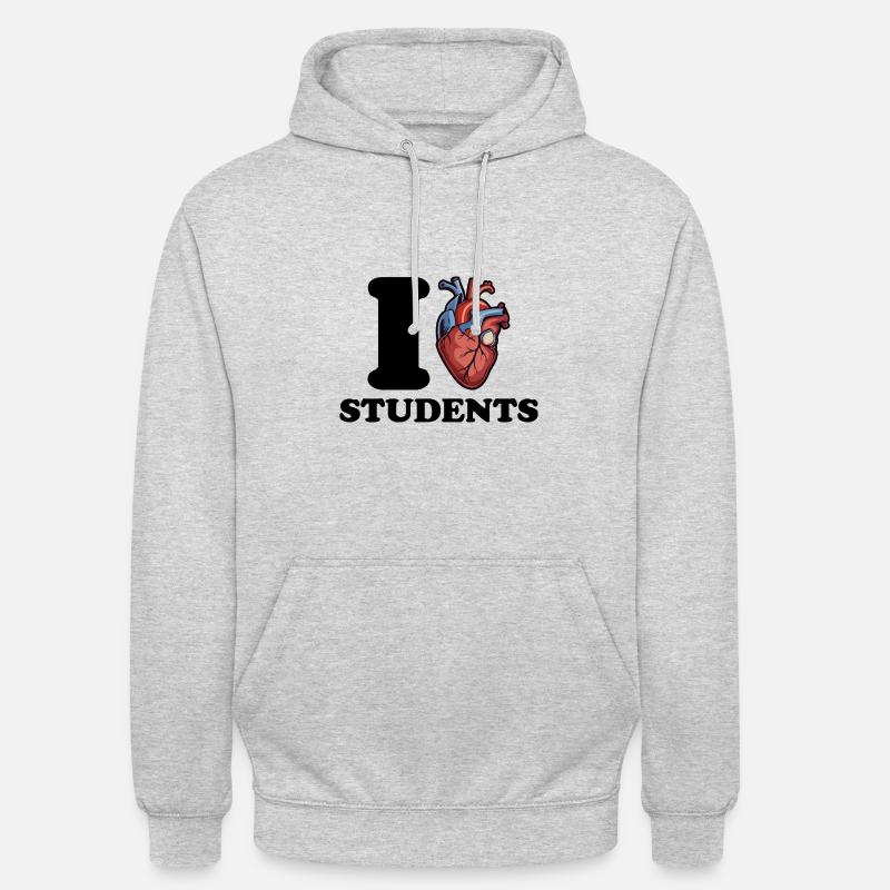 J’aime les étudiants - Sweat-shirt à capuche unisexe - gris clair chiné