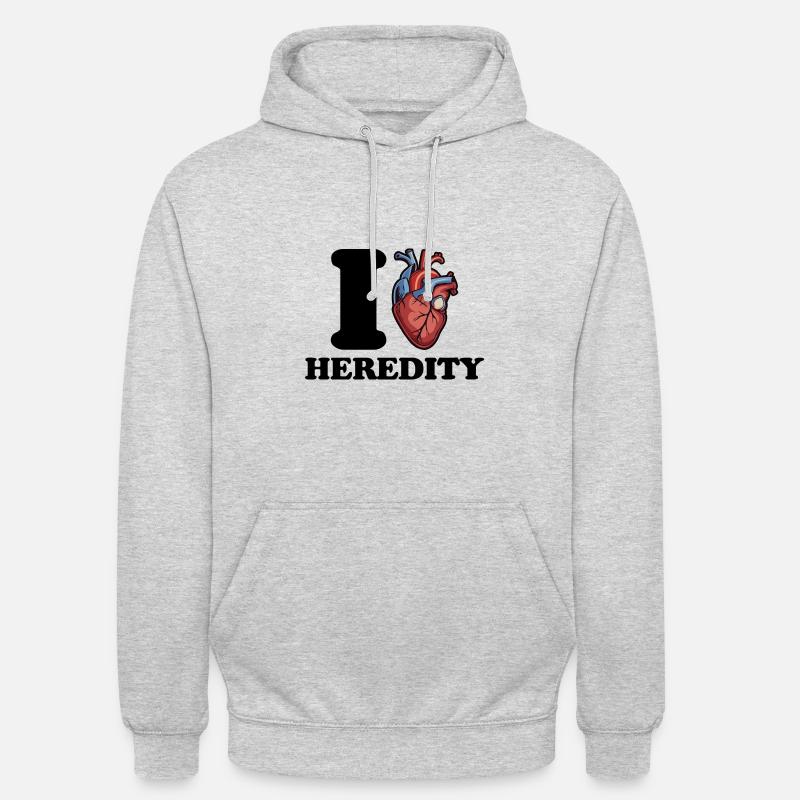 J’aime l’hérédité - Sweat-shirt à capuche unisexe - gris clair chiné