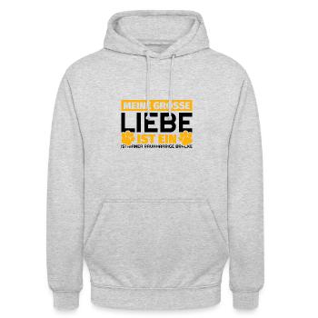 Istrianer Rauhhaarige Bracke Geschenke lustig - Unisex Hoodie - Hellgrau meliert - Vorne - Alina (178cm) & Michal (187cm)
