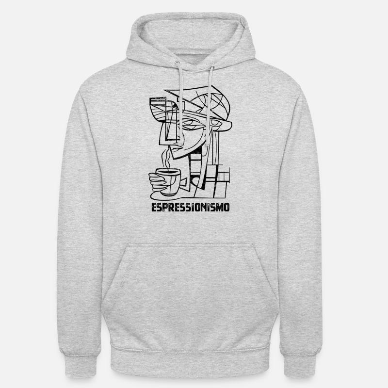 Espressionismus - Espresso - Kaffee trinken - Unisex Hoodie - Hellgrau meliert