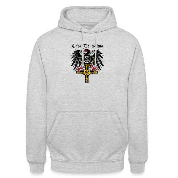 Ordo Teutonicus 01mL - Unisex Hoodie - Hellgrau meliert - Vorne - Alina (178cm) & Michal (187cm)