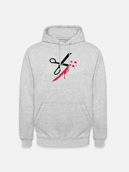 ciseaux - Sweat-shirt à capuche unisexe - gris clair chiné