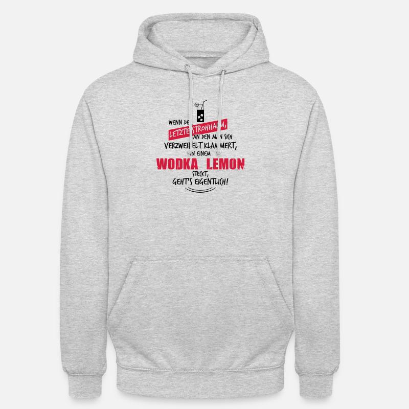 Letzter Strohhalm Wodka Lemon - Unisex Hoodie - Hellgrau meliert