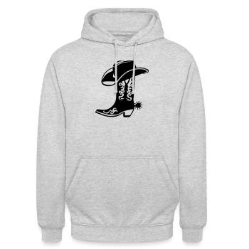 cowboy boot hat logo - Unisex Hoodie - light heather grey - Front - Alina (178cm) & Michal (187cm)