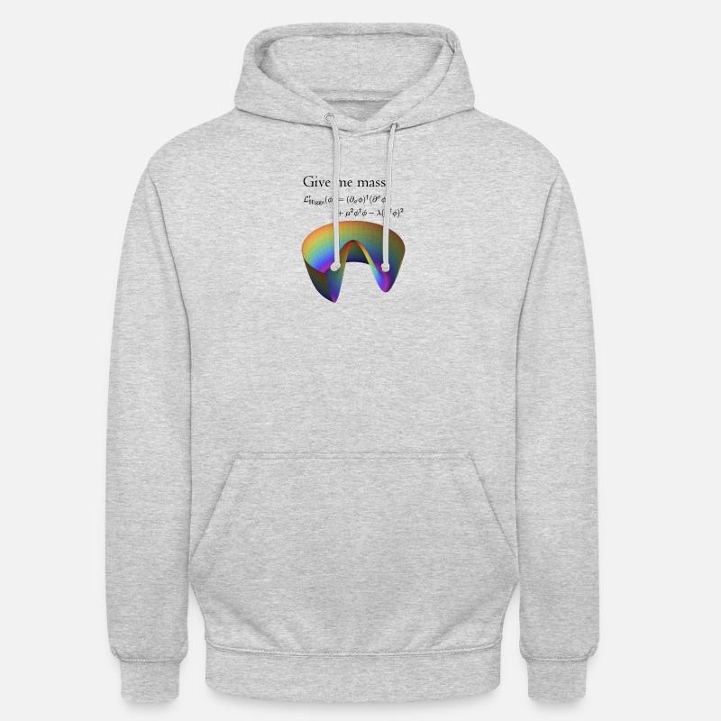 Give mass - Higgs Lagrange Dichte - Unisex Hoodie - Hellgrau meliert