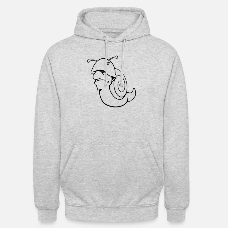 escargot soldat drôle - Sweat-shirt à capuche unisexe - gris clair chiné