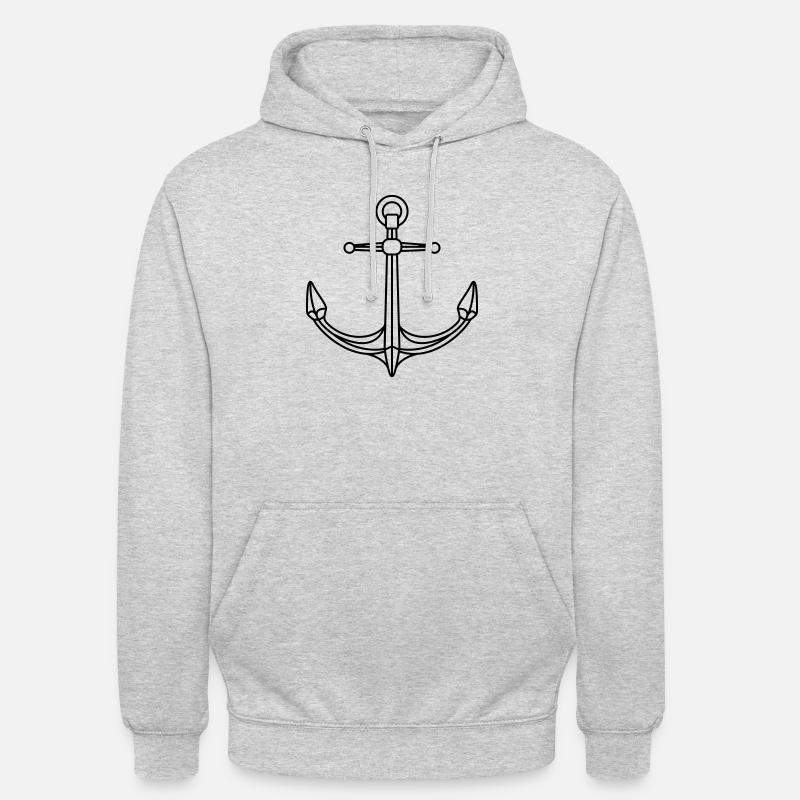 Conception d’ancre de logo - Sweat-shirt à capuche unisexe - gris clair chiné
