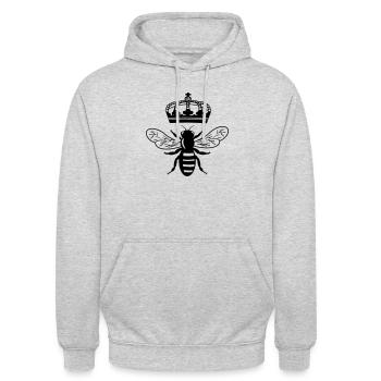 Reine des abeilles avec couronne - Sweat-shirt à capuche unisexe - gris clair chiné - Devant - Alina (178cm) & Michal (187cm)