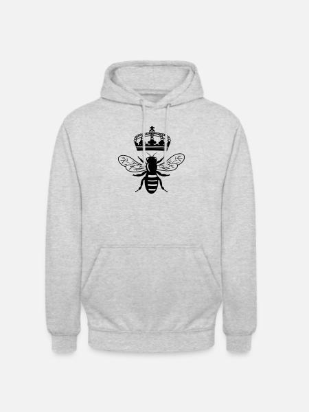 Queen bee with crown - Unisex Hoodie - light heather grey