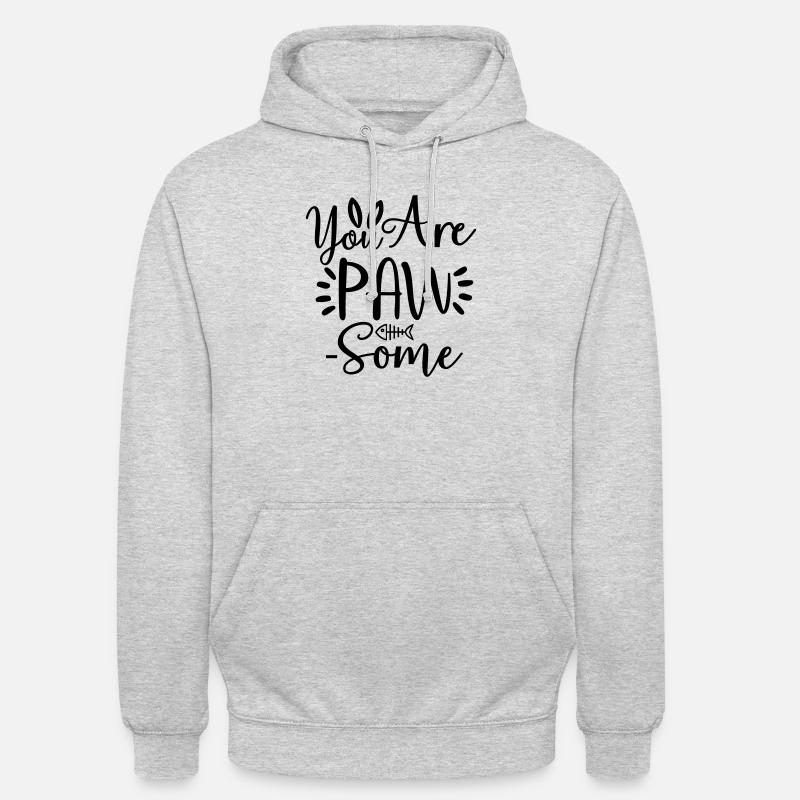 vous êtes pawsome - Sweat-shirt à capuche unisexe - gris clair chiné