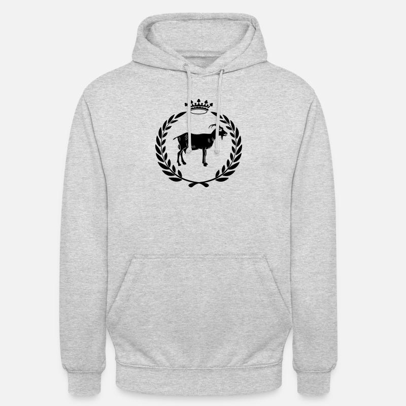 Bester Ziegen- oder Käse-Lorbeerkranz - Unisex Hoodie - Hellgrau meliert