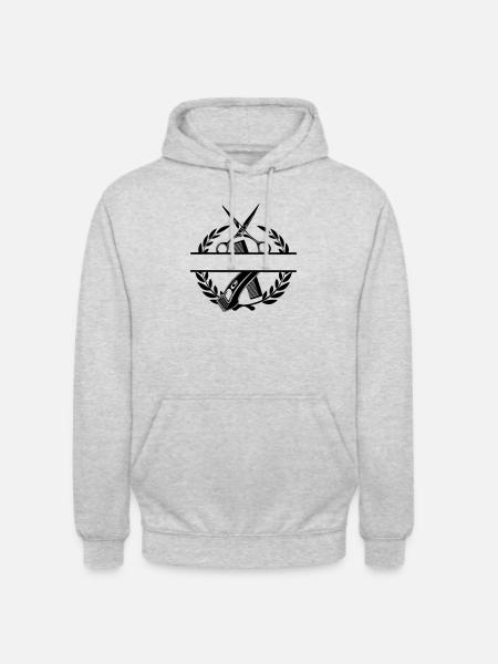 Laurel wreath barber name banner - Unisex Hoodie - light heather grey