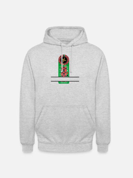 Bannière Roulette Cylinde et Table Casino - Sweat-shirt à capuche unisexe - gris clair chiné
