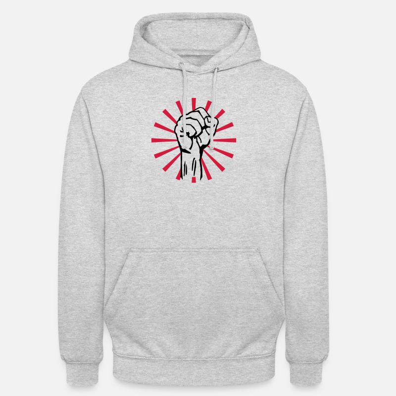 fist 2c rays - Sweat-shirt à capuche unisexe - gris clair chiné