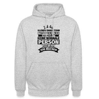 Klempnermeisterin Geschenke - Unisex Hoodie - Hellgrau meliert - Vorne - Alina (178cm) & Michal (187cm)